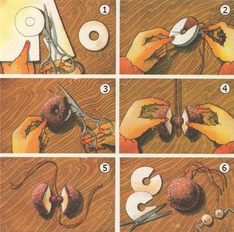Как делать помпоны из ниток